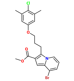 (image for) MC008795 Methyl 8-bromo-3-[3-(4-chloro-3,5-dimethylphenoxy)propyl]indolizine-2-carboxylate